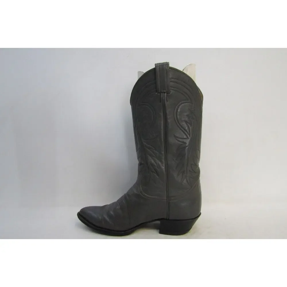 TONY LAMA Gold Label Mens Size 9.5 D Gray Leather Cowboy Western Boots